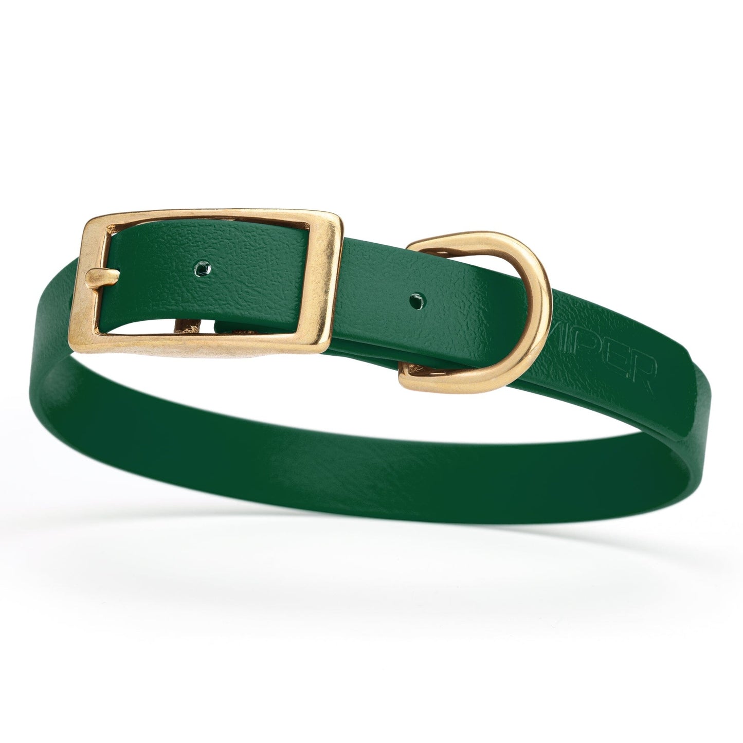 Viper Biothane Waterproof Dog Collar - Brass Hardware - Size M (15 to 18 inches)