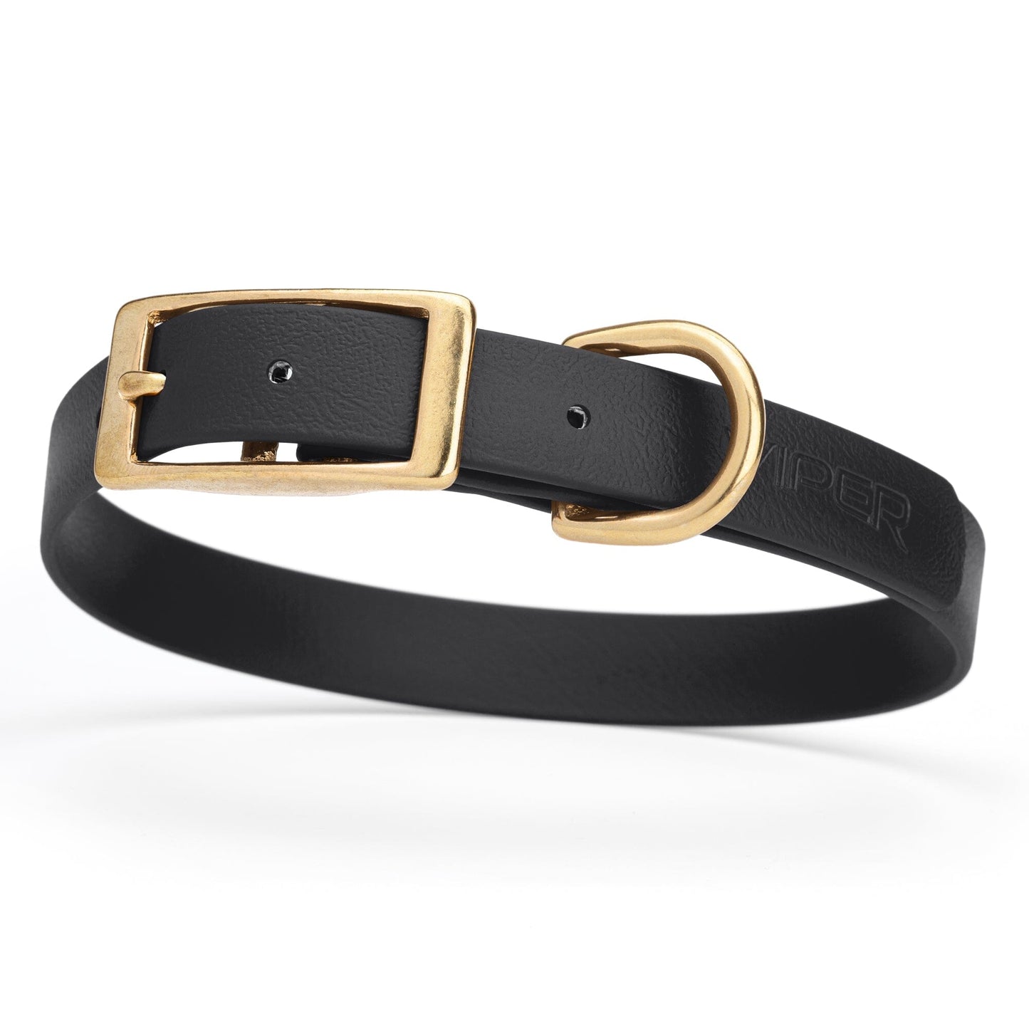 Viper Biothane Waterproof Dog Collar - Brass Hardware - Size M (15 to 18 inches)