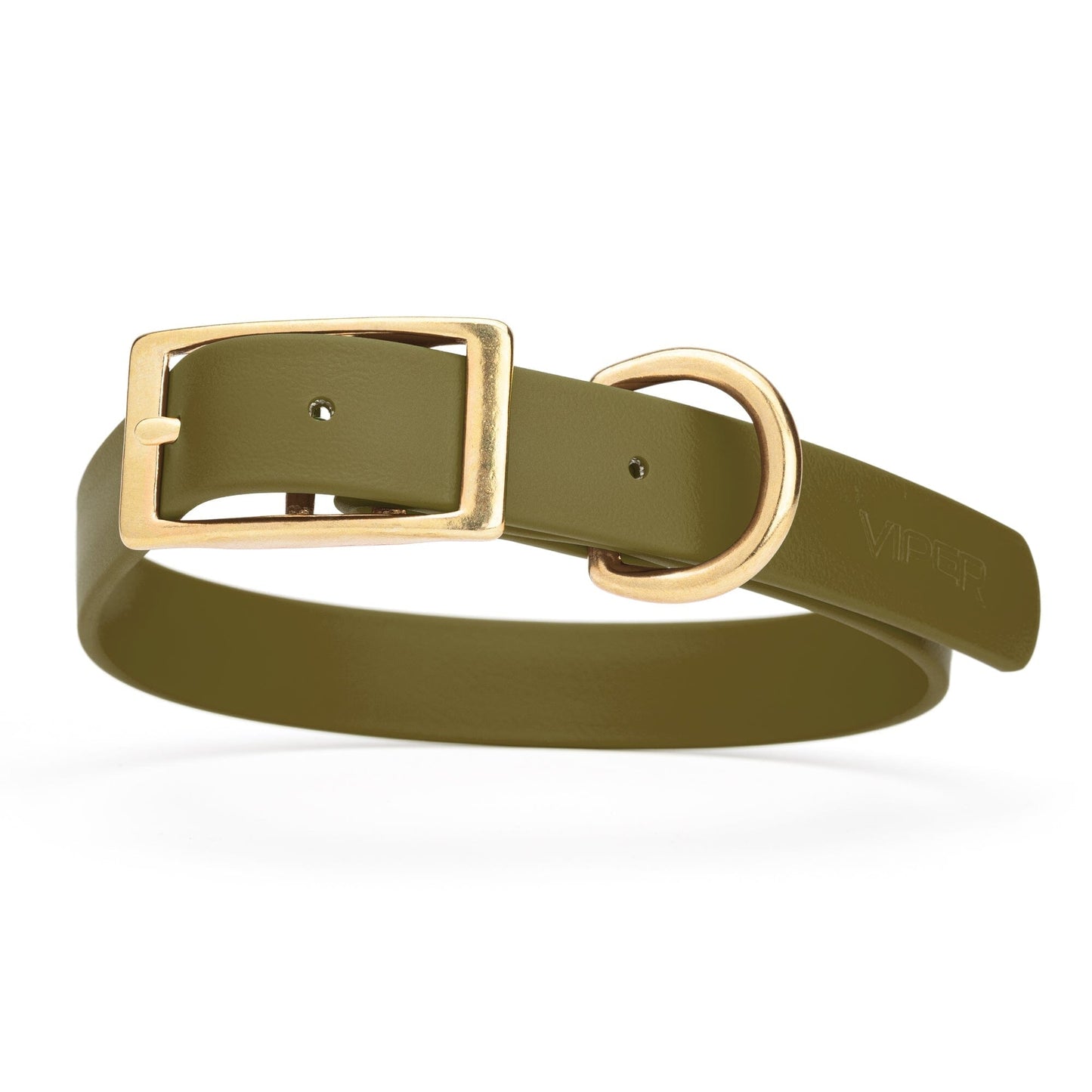 Viper Biothane Waterproof Dog Collar - Brass Hardware - Size XL (22 to 25 inches)