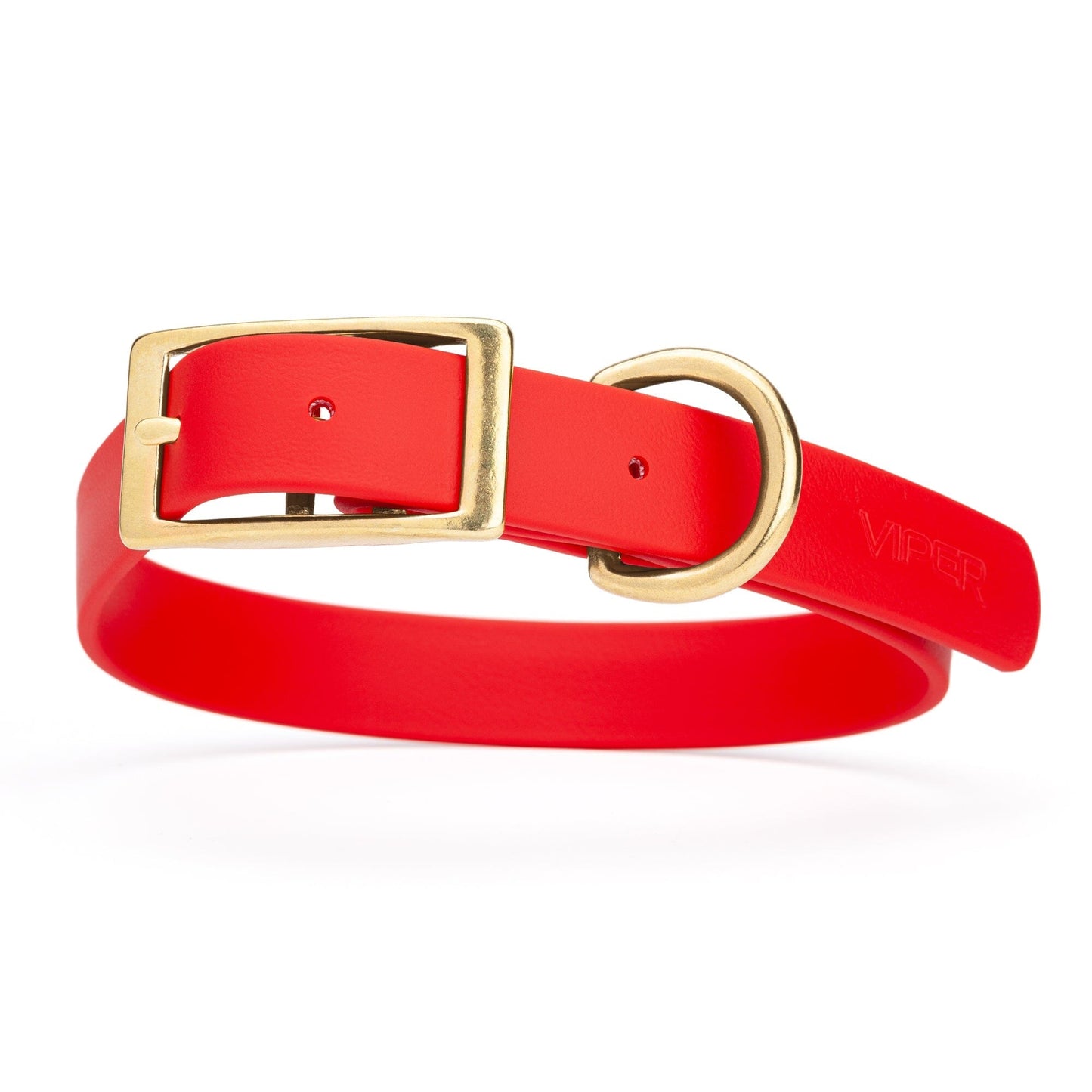 Viper Biothane Waterproof Dog Collar - Brass Hardware - Size XL (22 to 25 inches)