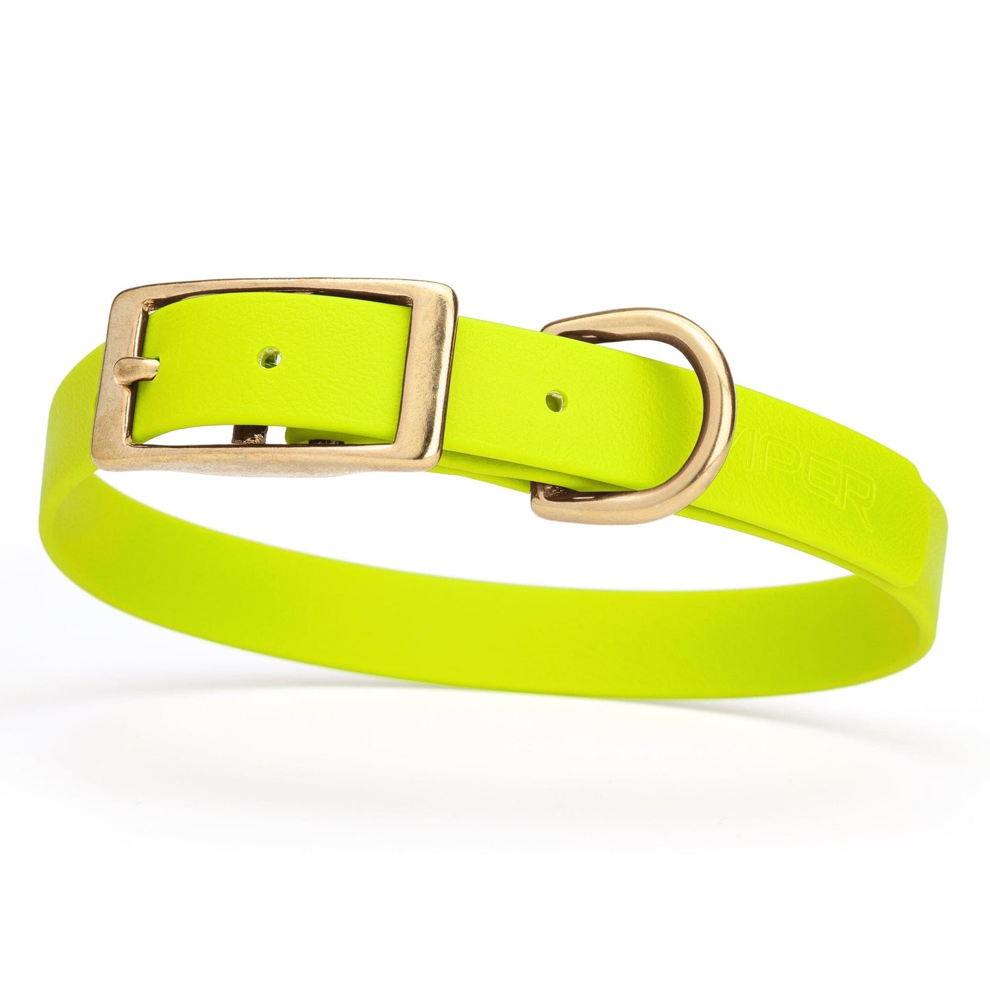 Viper Biothane Waterproof Dog Collar - Brass Hardware - Size M (15 to 18 inches)