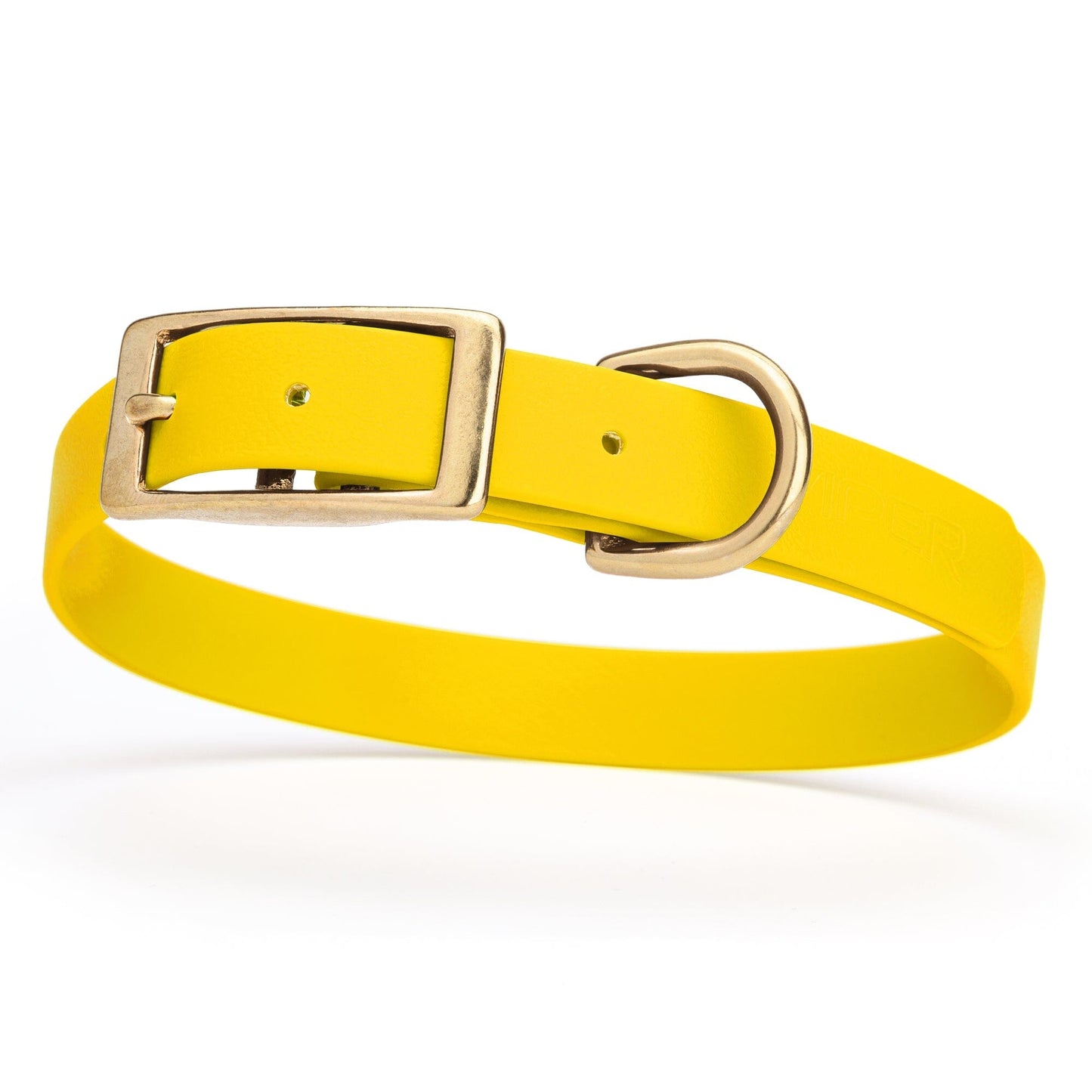 Viper Biothane Waterproof Dog Collar - Brass Hardware - Size M (15 to 18 inches)
