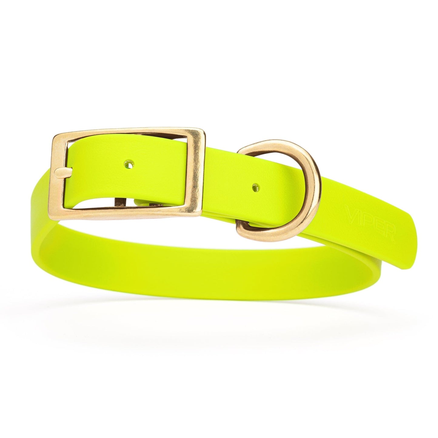Viper Biothane Waterproof Dog Collar - Brass Hardware - Size XL (22 to 25 inches)