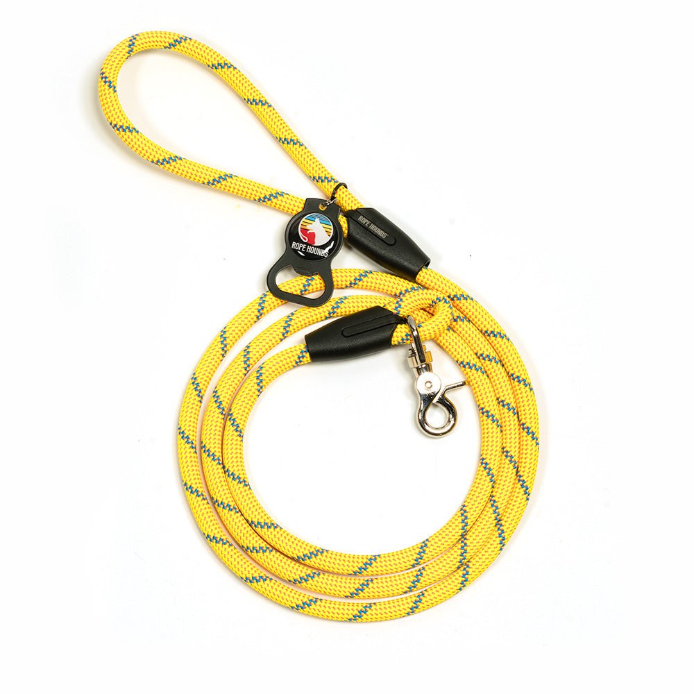 Classic Climbing Rope Dog Leashes - Greens/Yellows