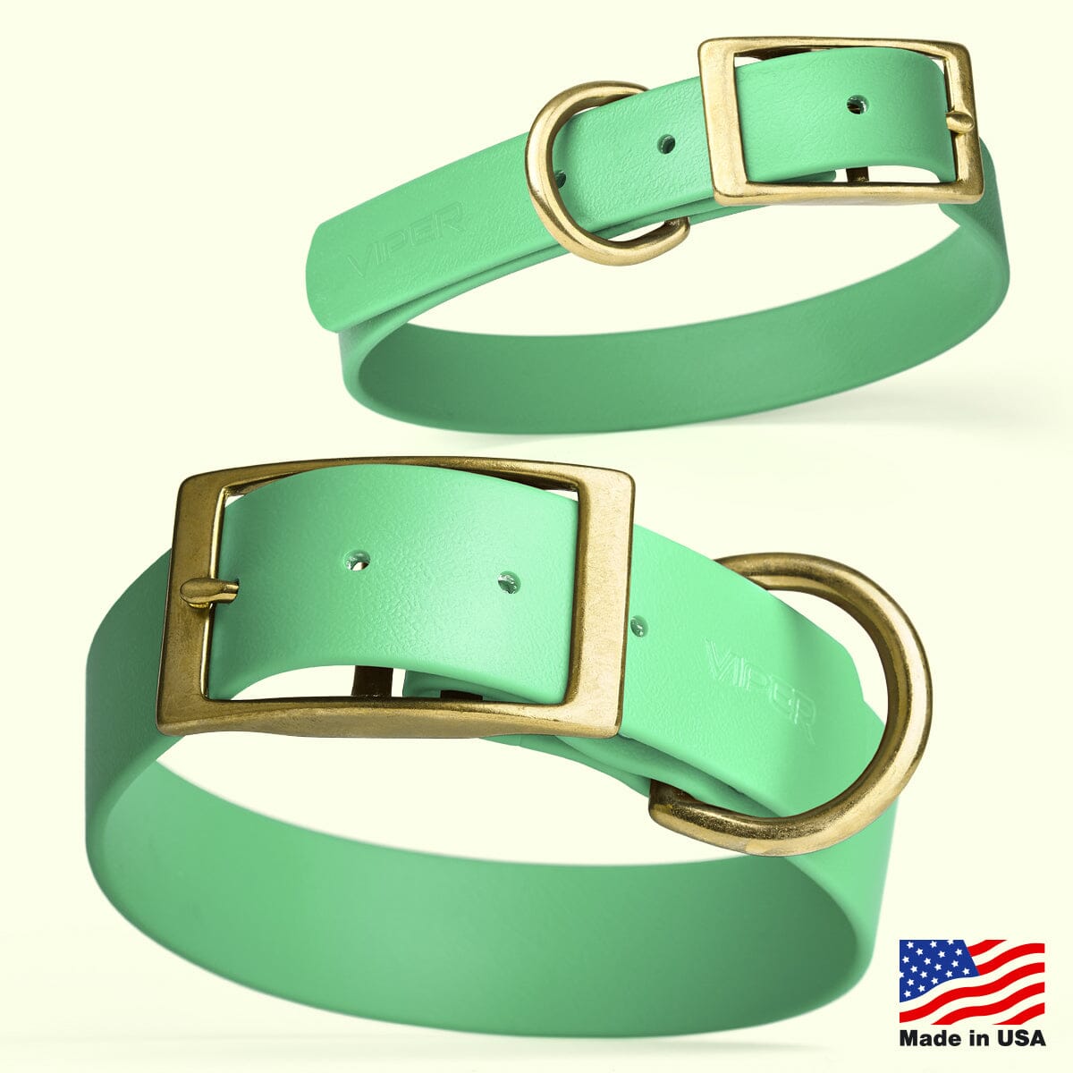 Biothane Waterproof Dog Collar - Brass Hardware - Size M (15" - 18" Neck)