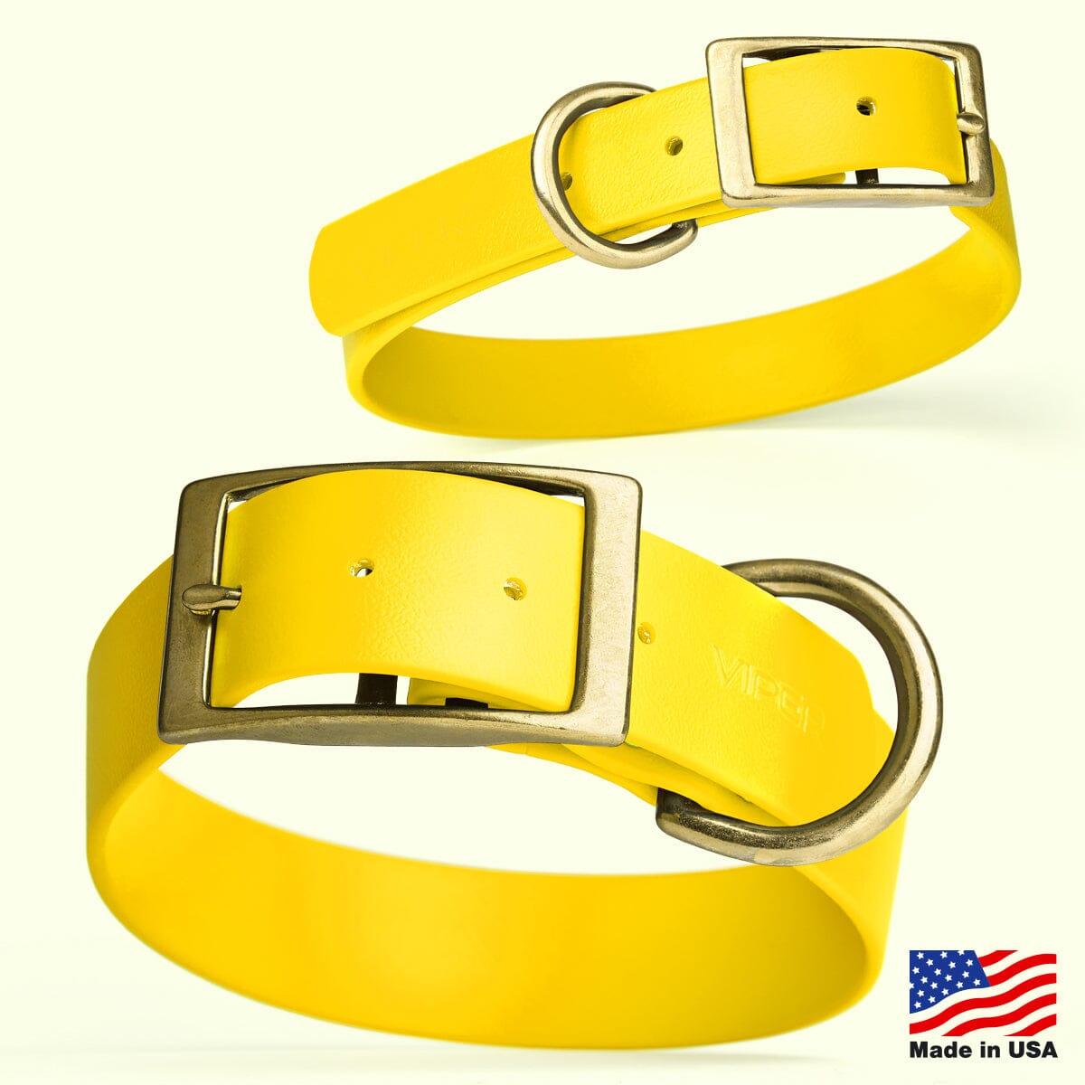 Biothane Waterproof Dog Collar - Brass Hardware - Size L (18" - 22" Neck)