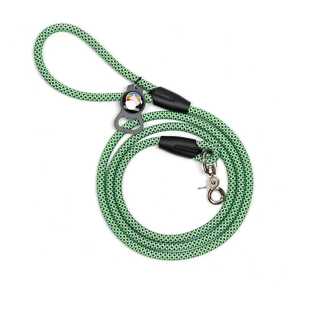 Classic Climbing Rope Dog Leashes - Greens/Yellows