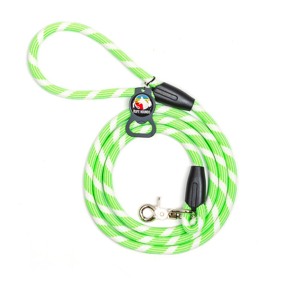 Classic Climbing Rope Dog Leashes - Greens/Yellows