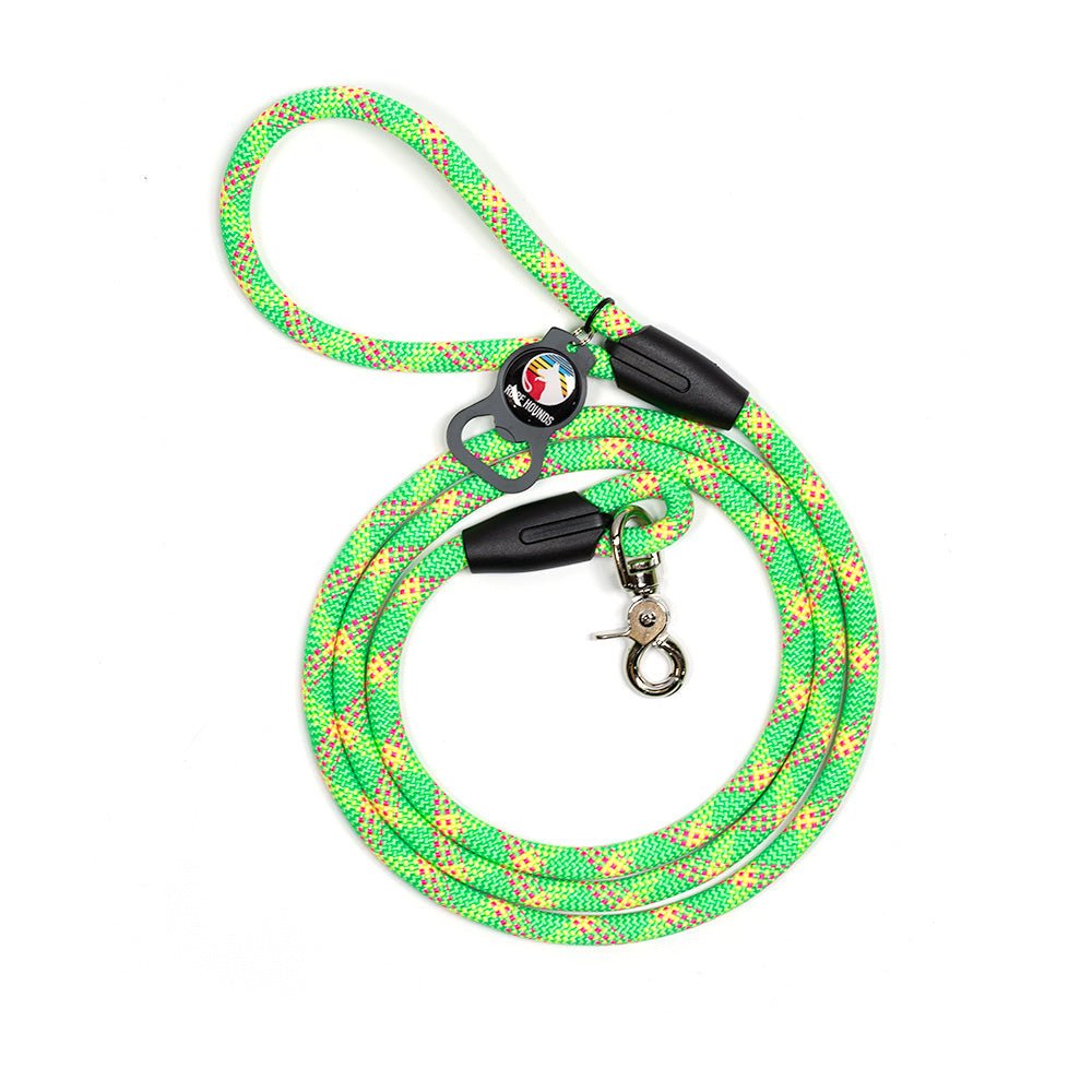 Classic Climbing Rope Dog Leashes - Greens/Yellows