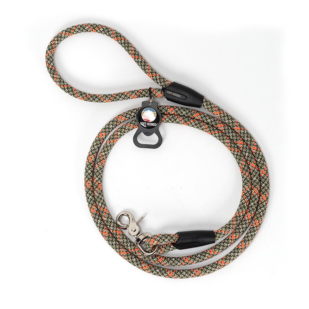 Classic Climbing Rope Dog Leashes - Greens/Yellows