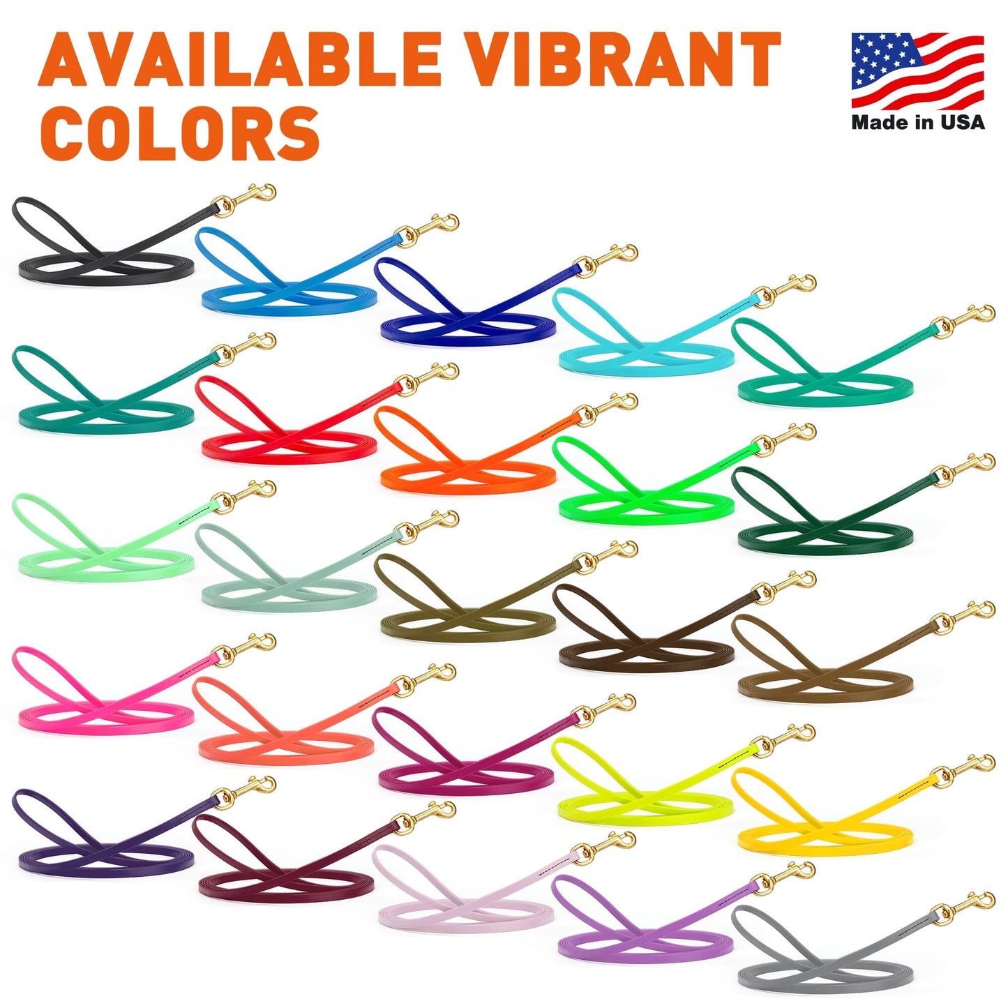 Biothane Long Line 20 ft Lead with Brass Hardware