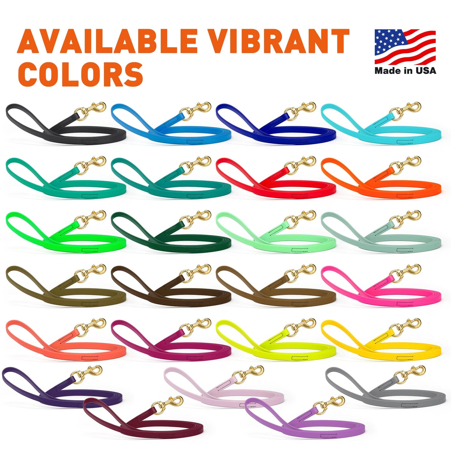 Biothane Long Line 33 ft Lead with Brass Hardware