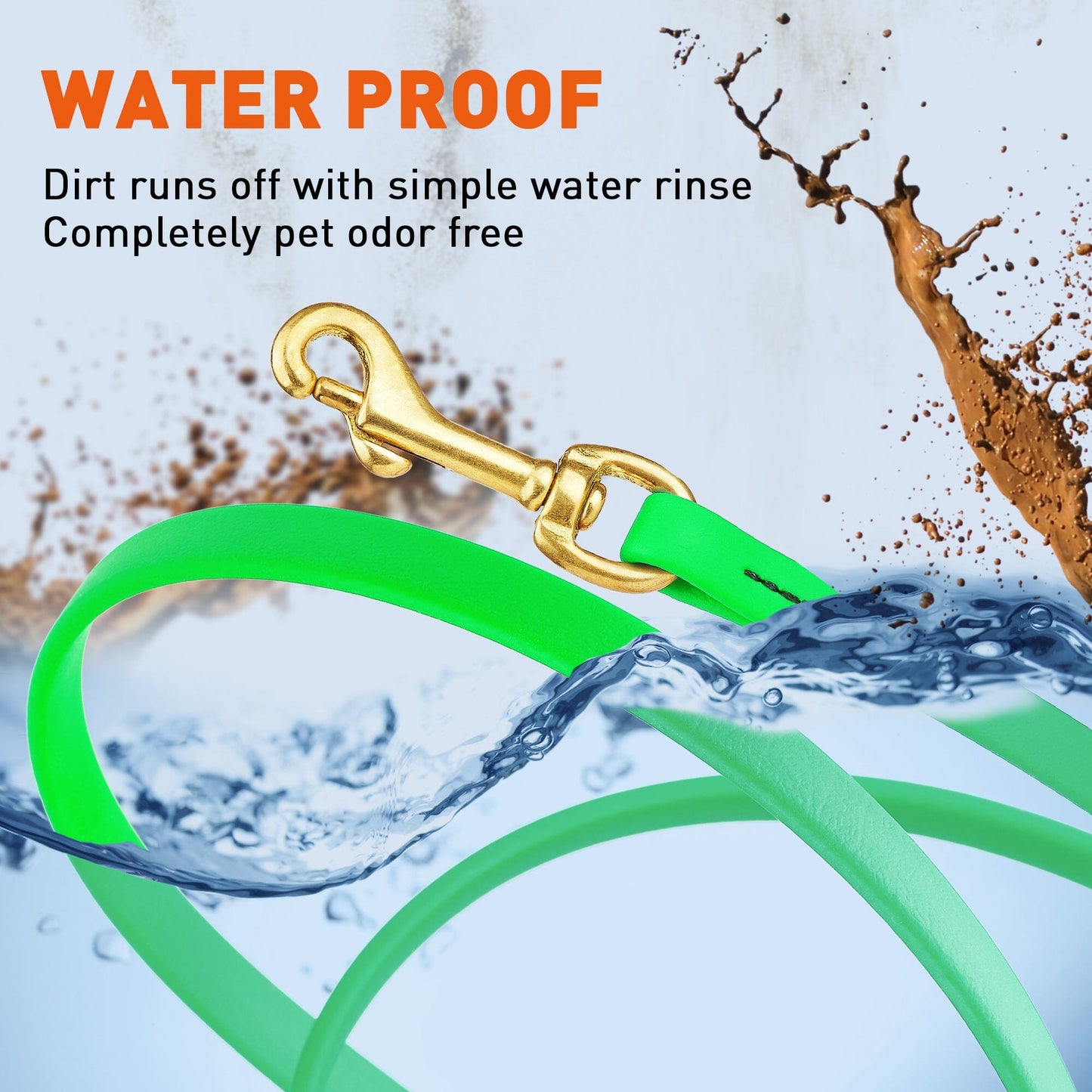 Biothane Long Line 20 ft Lead with Brass Hardware