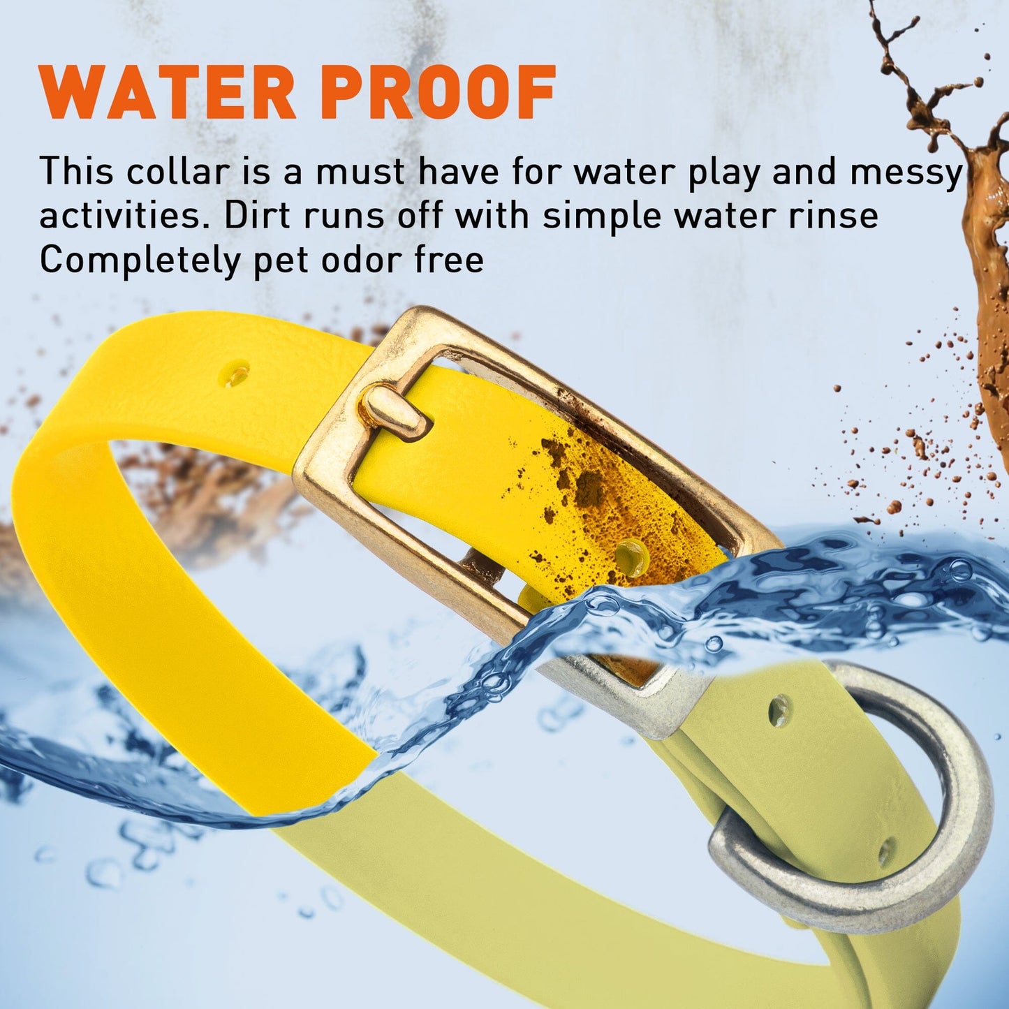 Biothane Waterproof Dog Collar - Brass Hardware - Size XS (9" - 12" Neck)