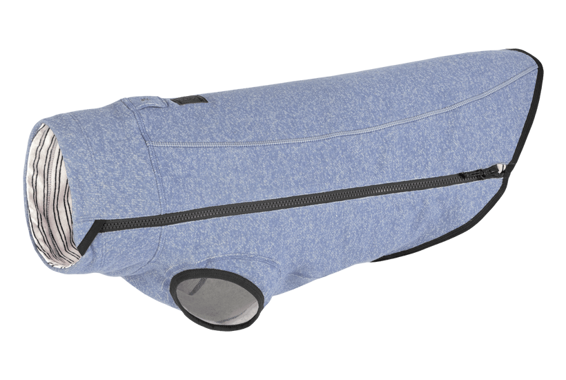 hemp dog sweaters Ruffwear Hemp Hound purple zipper side