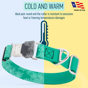 adjustable waterproof biothane dog collar with stainless steel buckle – stink proof, made in usa, durable pet collar for active dogs