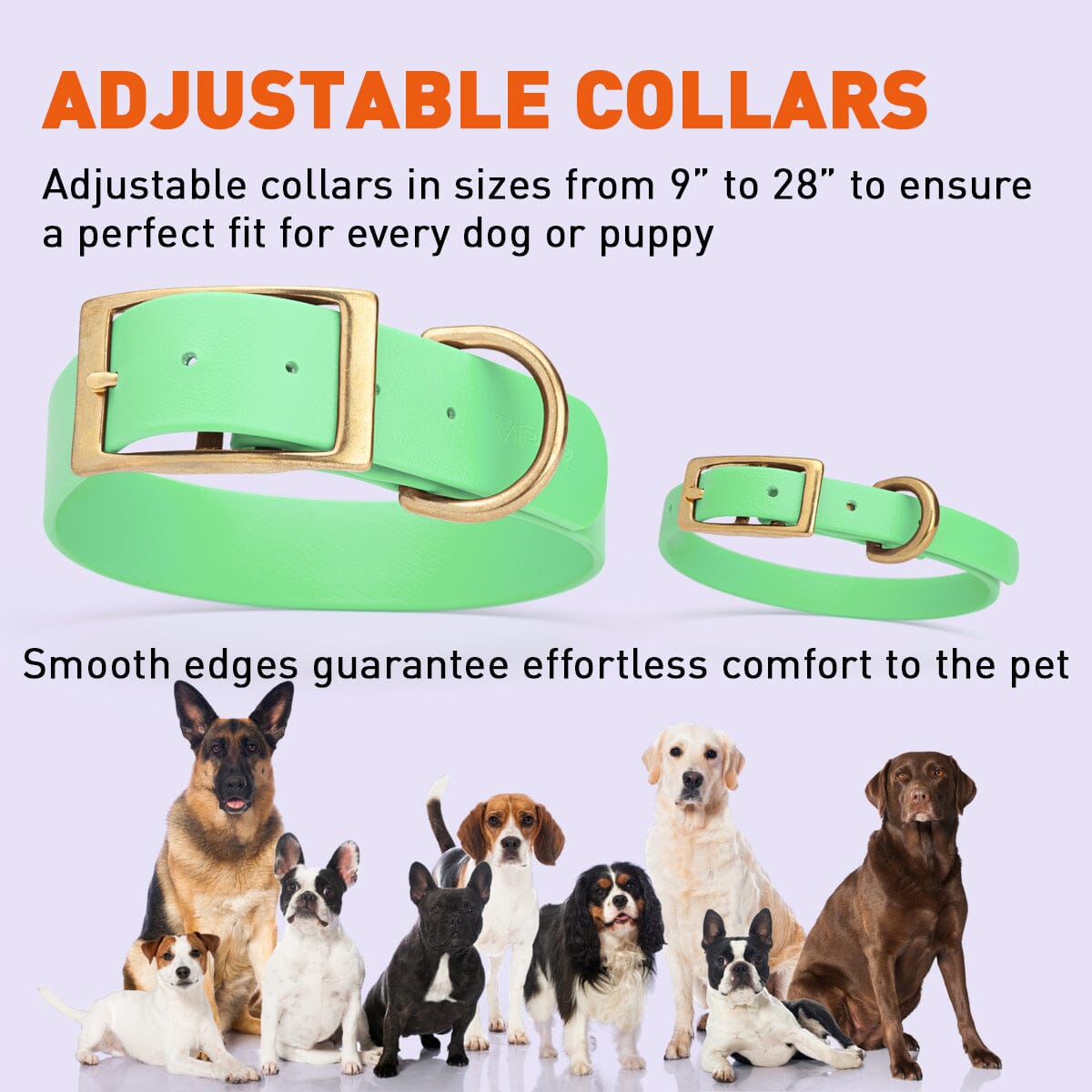 Biothane Waterproof Dog Collar - Brass Hardware - 1.5in Wide - Size XL (20" - 24" Neck)