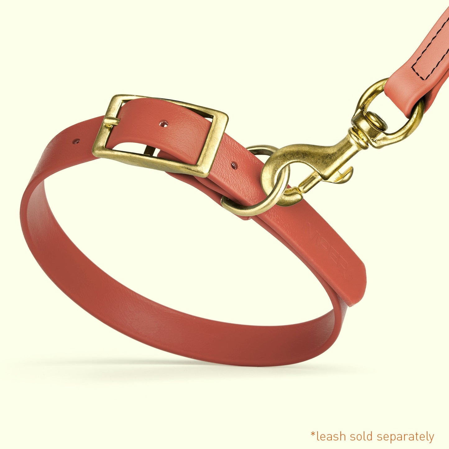 Biothane Waterproof Dog Collar - Brass Hardware - Size M (15" - 18" Neck)