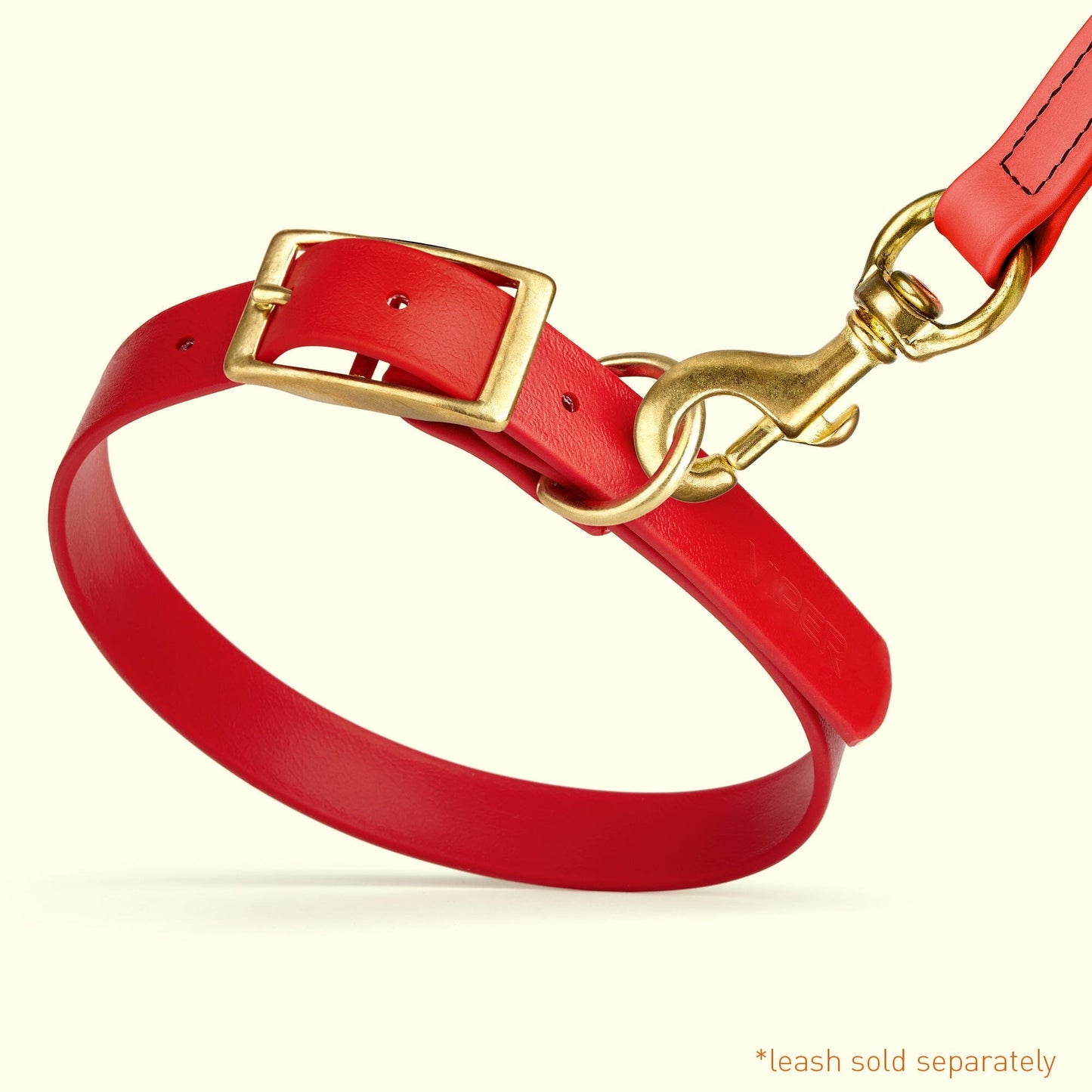 Biothane Waterproof Dog Collar - Brass Hardware - Size L (18" - 22" Neck)