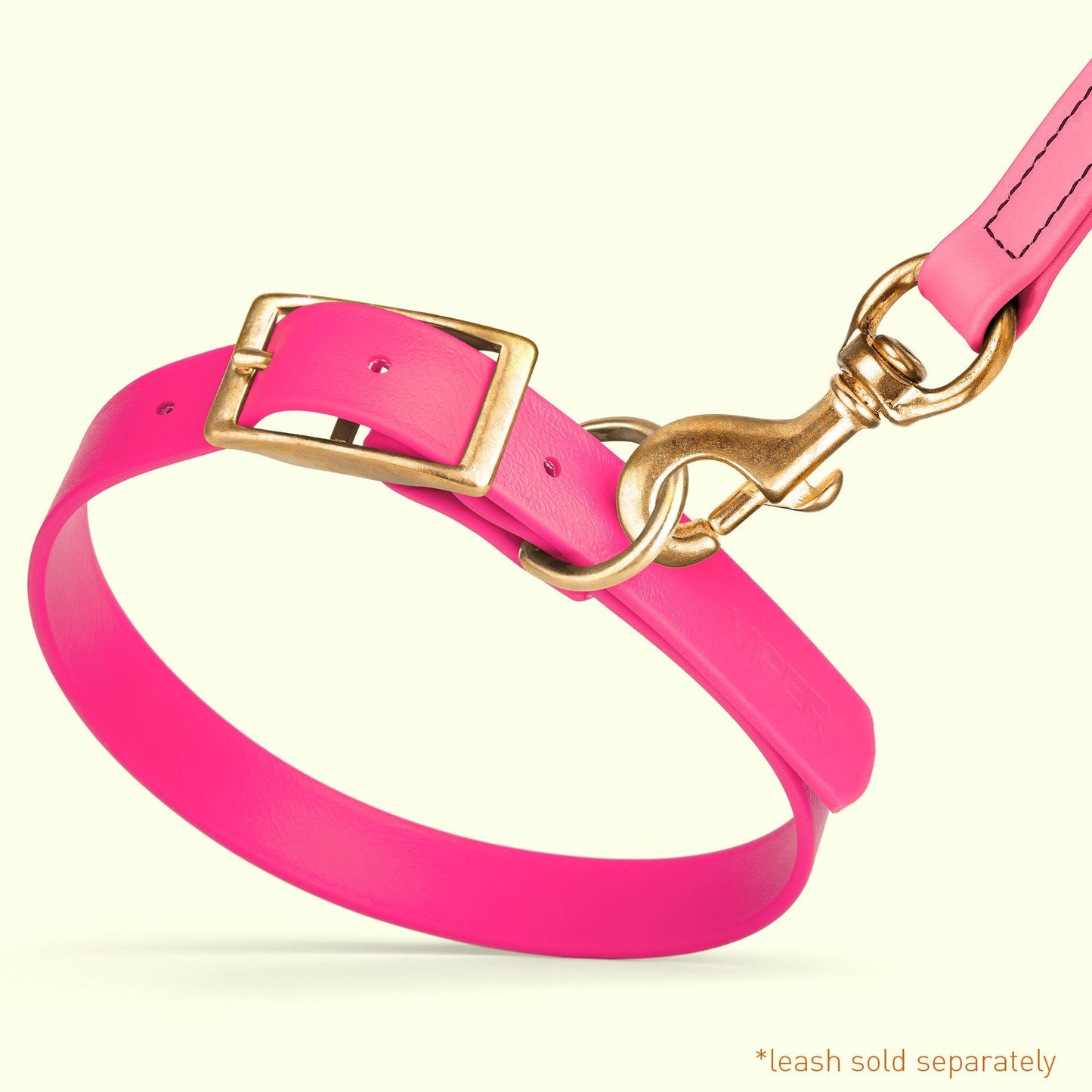 Viper Biothane Waterproof Dog Collar - Brass Hardware - 1.5in Wide, Size XXL (24 to 28 inches)