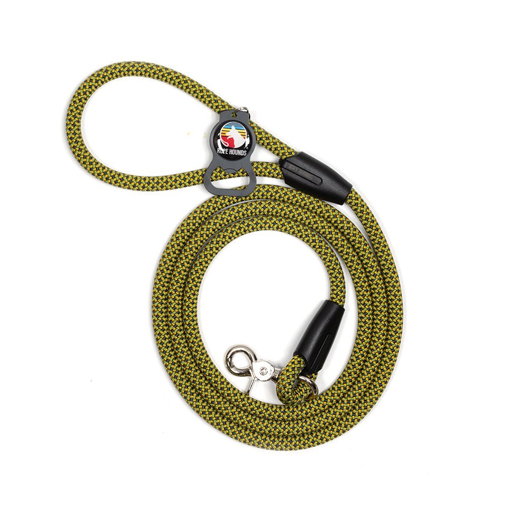 Classic Climbing Rope Dog Leashes - Greens/Yellows