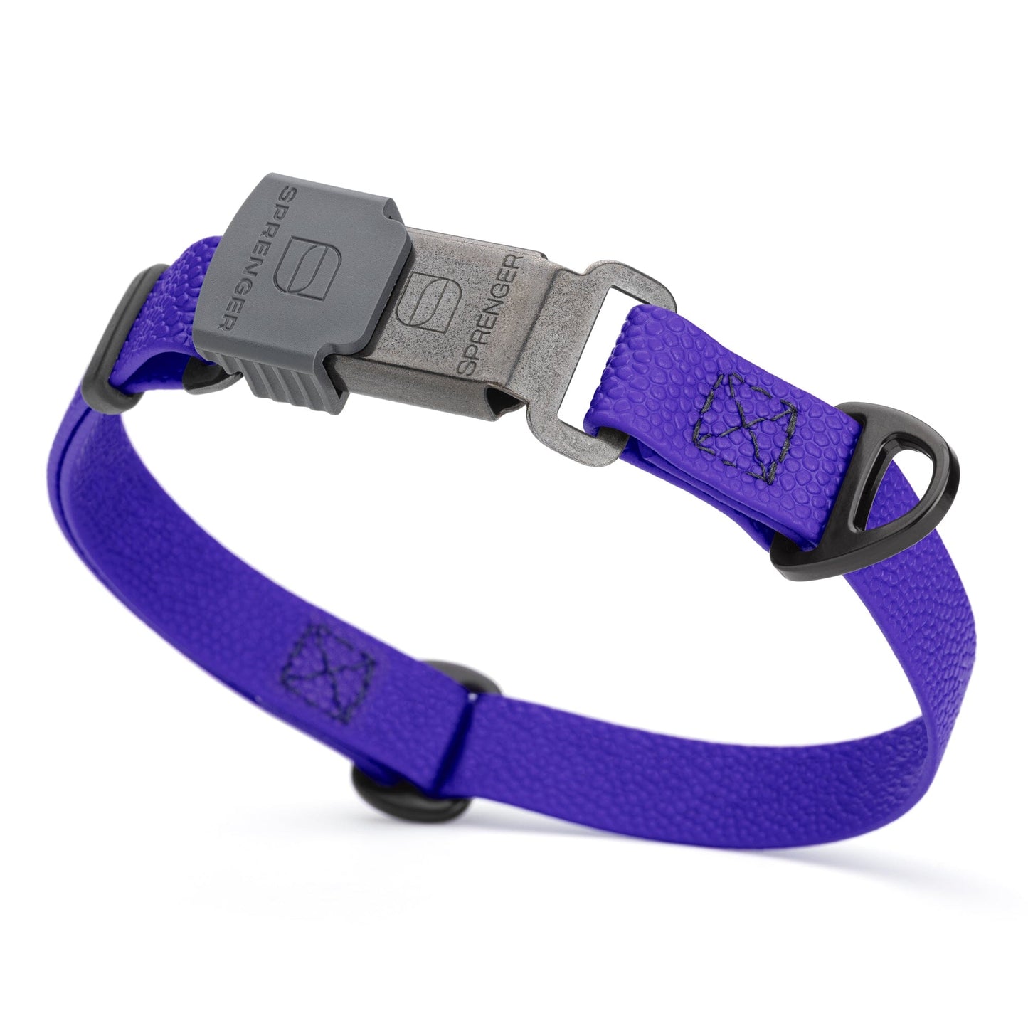 Waterproof Pebble Emboss Biothane Dog Collar with Herm Sprenger Stainless Steel ClicLock Buckle
