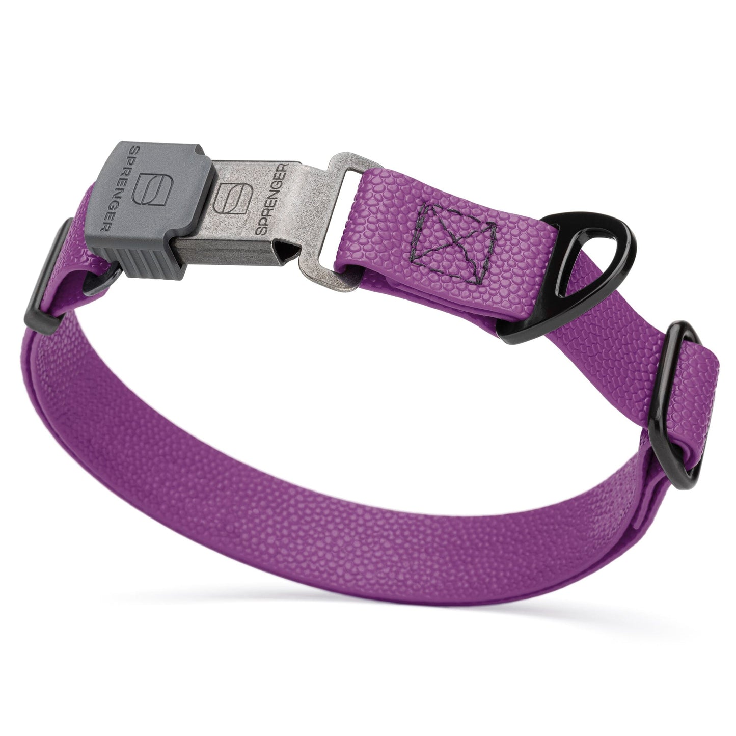 Waterproof Pebble Emboss Biothane Dog Collar with Herm Sprenger Stainless Steel ClicLock Buckle