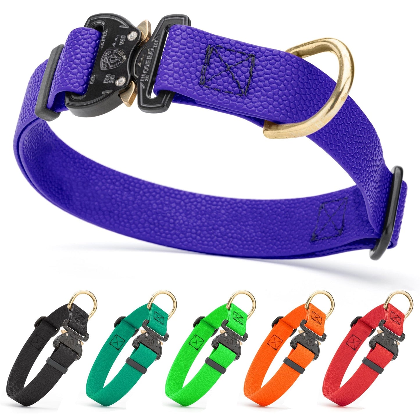 Waterproof Pebble Emboss BioThane Dog Collar with Heavy Duty Cobra Buckle