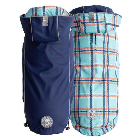 Reversible Dog Raincoat - Navy Dog Rain Jacket