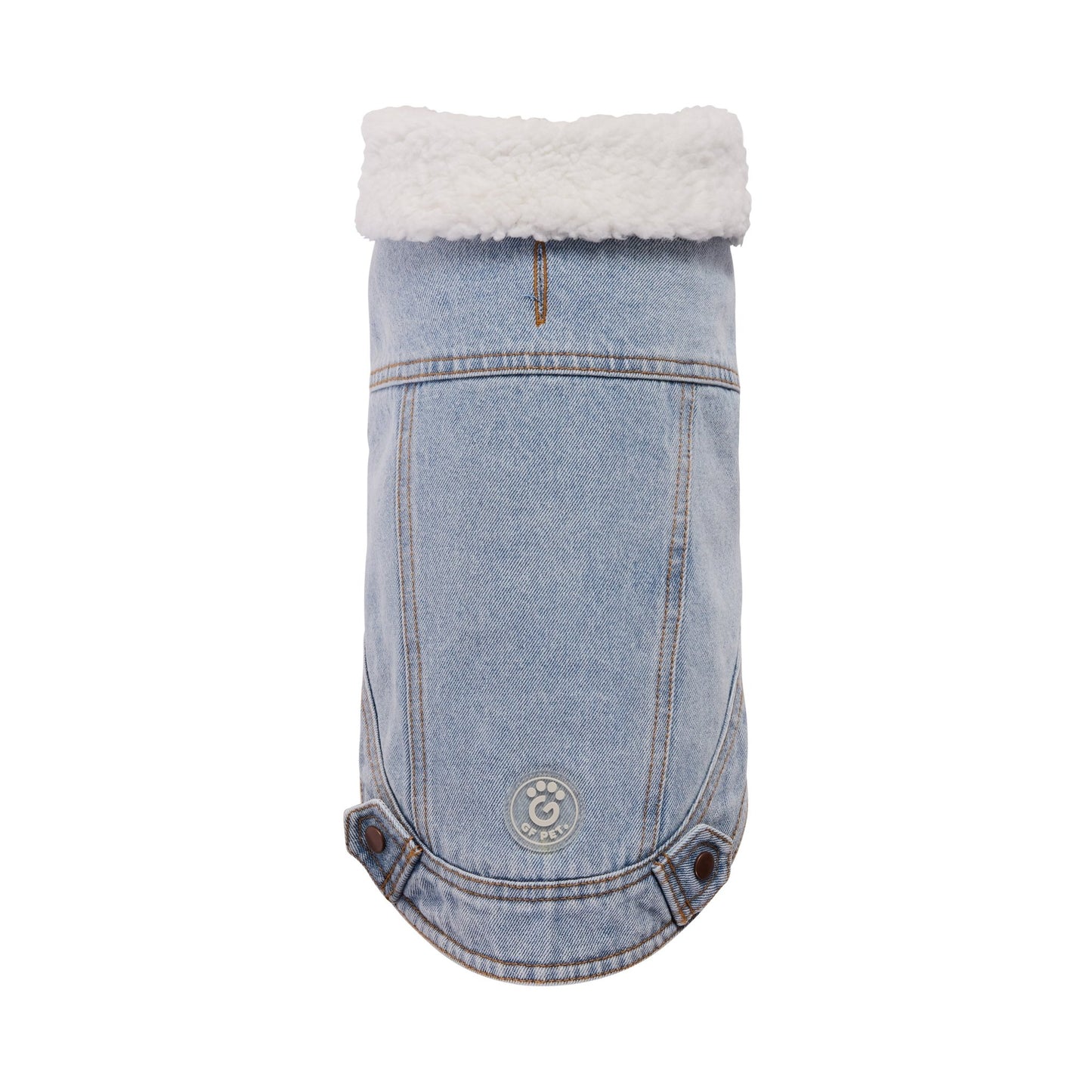 GF PET denim dog coat with sherpa lining – warm jean jacket for dogs