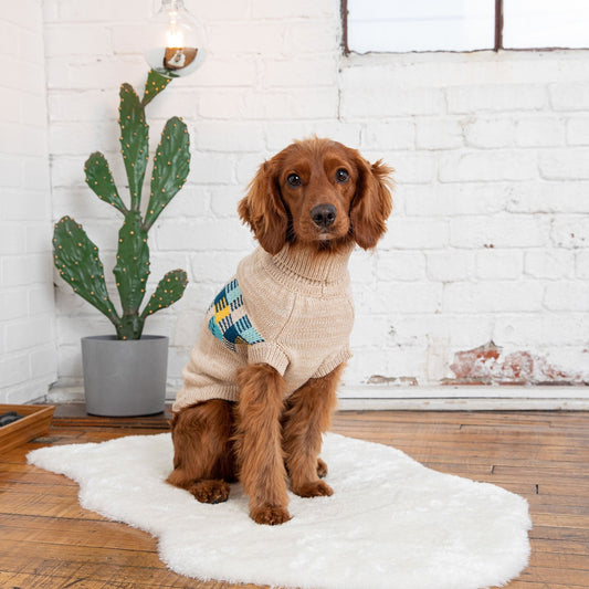 Winter Sailor Dog Sweater - Oatmeal Mix Winter Dog Sweaters