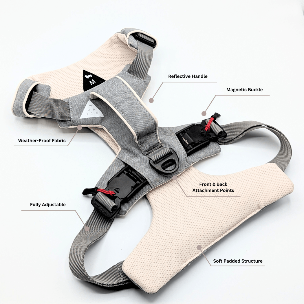 Magnetic Clip Dog Harness – Best for Arthritic Hands, One-Hand Clip, Padded No-Pull Design