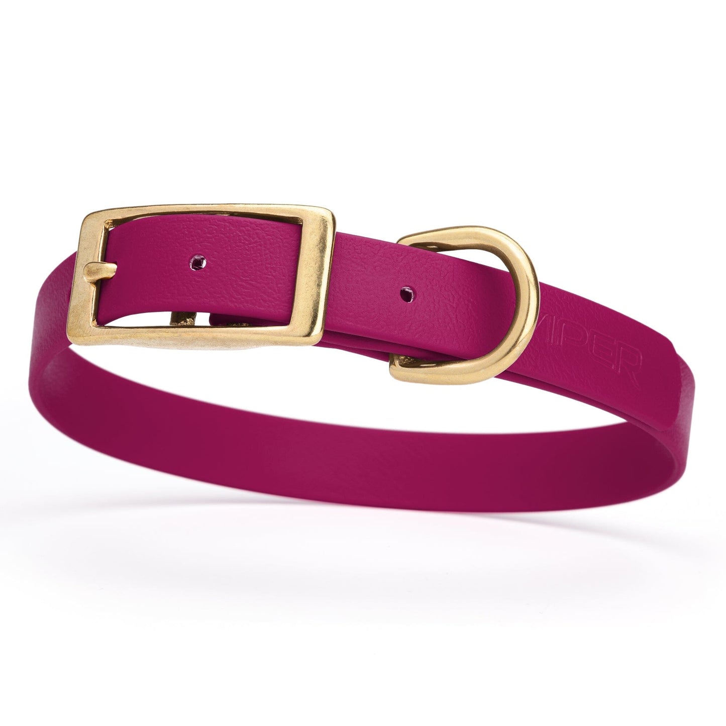 Viper Biothane Waterproof Dog Collar - Brass Hardware - Size M (15 to 18 inches)