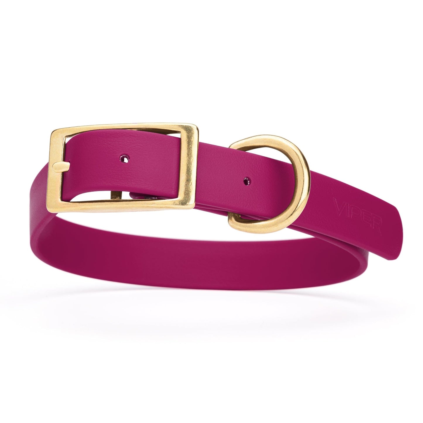 Viper Biothane Waterproof Dog Collar - Brass Hardware - Size XL (22 to 25 inches)