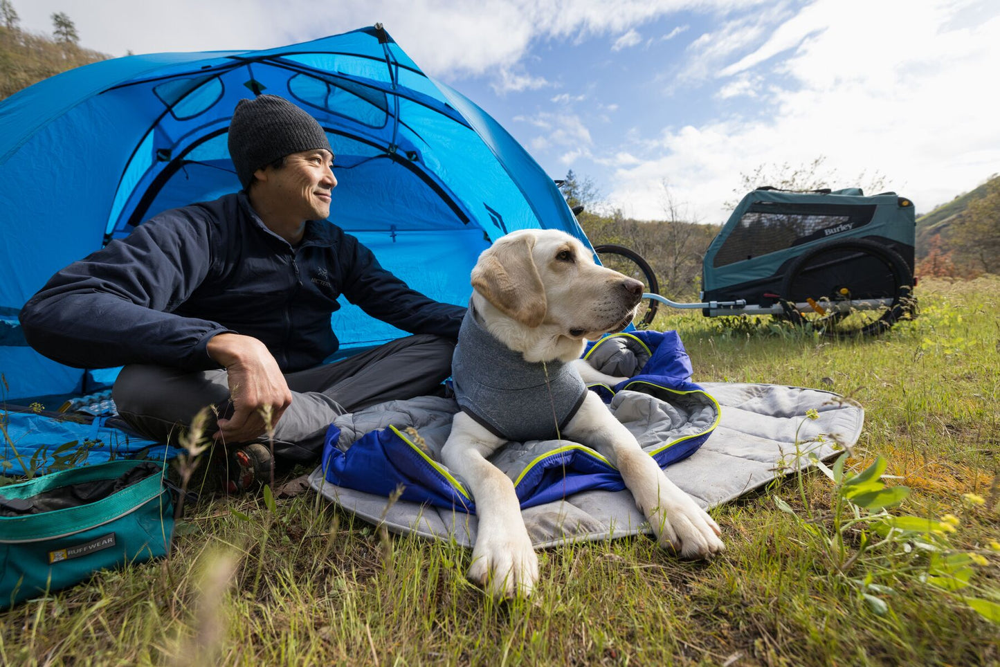 hemp dog sweaters Ruffwear Hemp Hound slate blue 