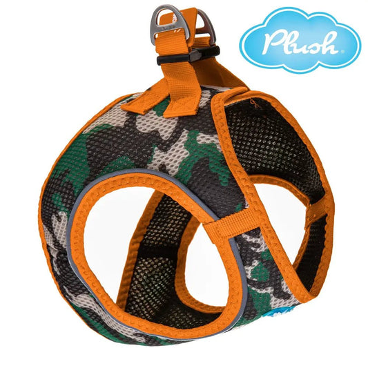 Plush Step In Air Mesh Harness - Camo/Orange