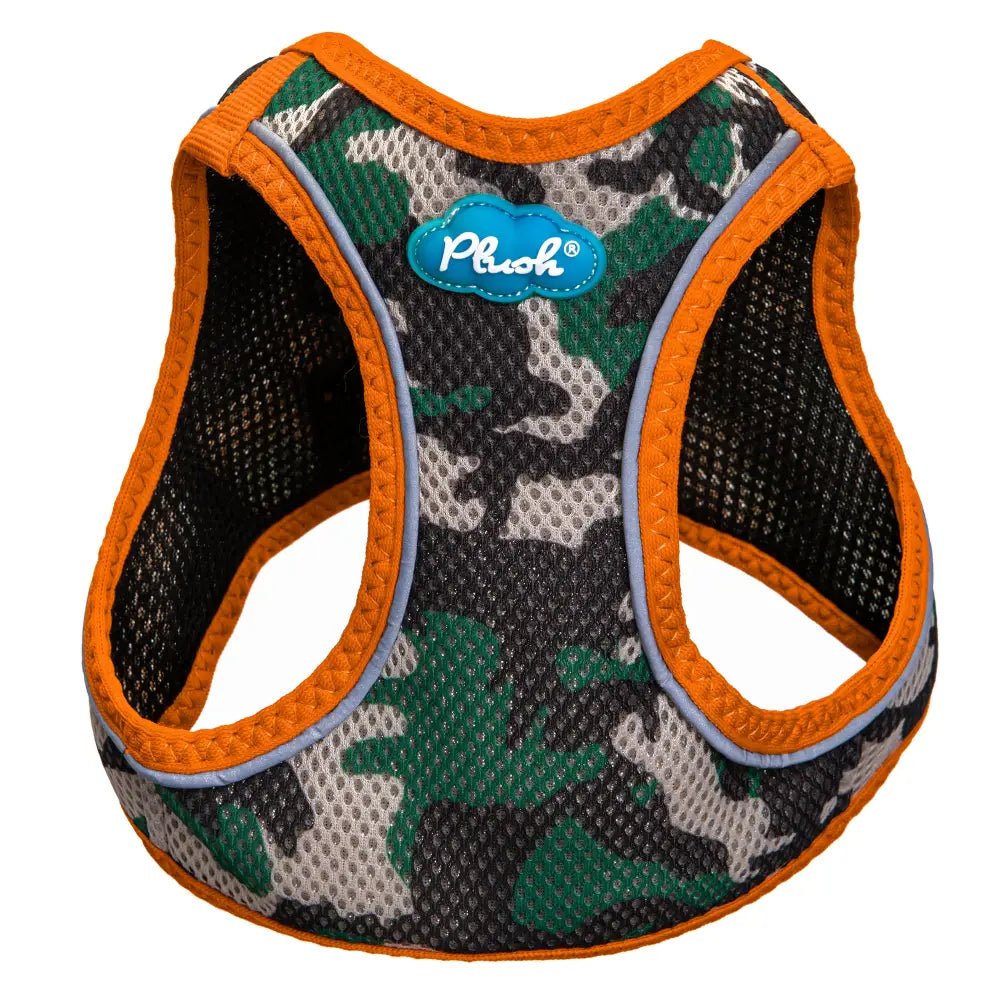 Plush Step In Air Mesh Harness - Camo/Orange