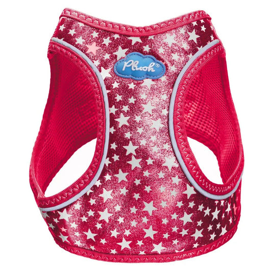 Plush Step In Glitter Glow Harness - Red