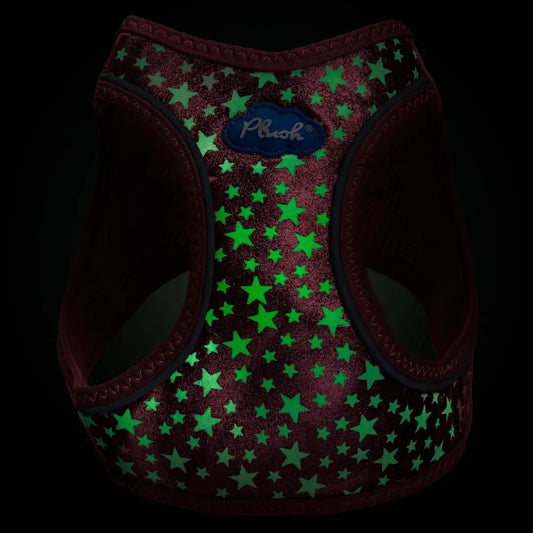 Plush Step In Glitter Glow Harness - Red