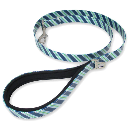 Kurgo Waterproof Muck Dog Leash Blue Prepster Stripe 54 Inch
