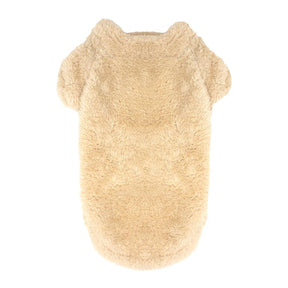 Plush Sherpa Dog Pullover Sweater | Fuzzy Soft Teddy Fleece for Small to Large Dogs Cream Color