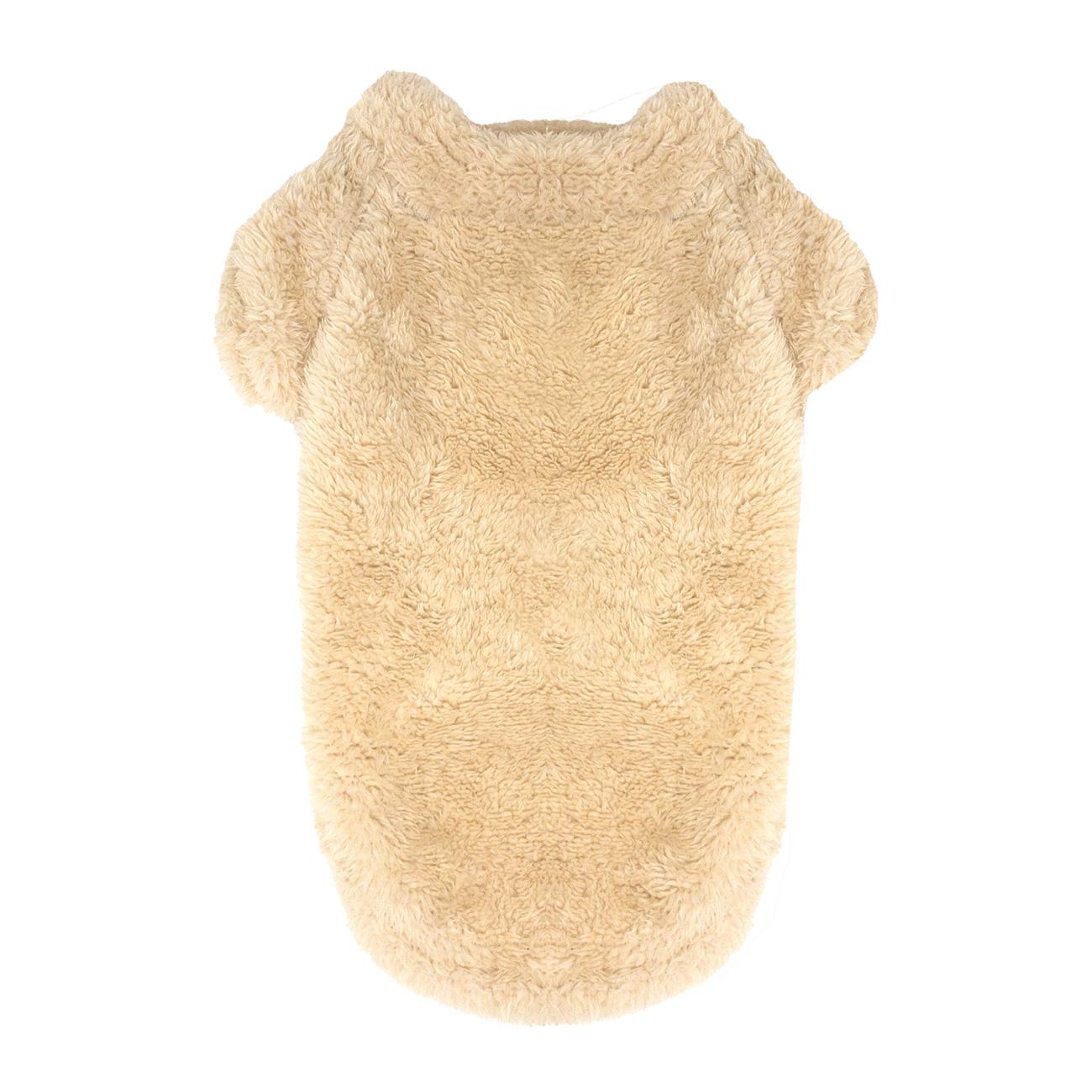 Plush Sherpa Dog Pullover Sweater | Fuzzy Soft Teddy Fleece for Small to Large Dogs Cream Color