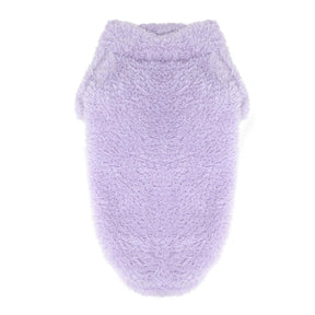 Plush Sherpa Dog Pullover Sweater | Fuzzy Soft Teddy Bear Fleece for Small to Large Dogs Purple Lavender