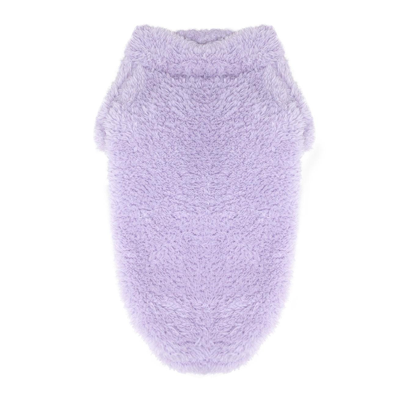Plush Sherpa Dog Pullover Sweater | Fuzzy Soft Teddy Bear Fleece for Small to Large Dogs Purple Lavender