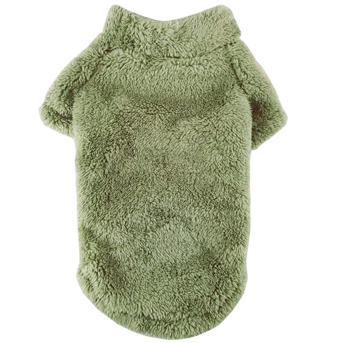 Plush Sherpa Dog Pullover Sweater | Fuzzy Soft Teddy Bear Fleece for Small to Large Dogs Green Sage Color