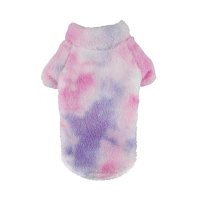 Plush Sherpa Dog Pullover Sweater | Fuzzy Soft Teddy Fleece for Small to Large Dogs Tie Dye