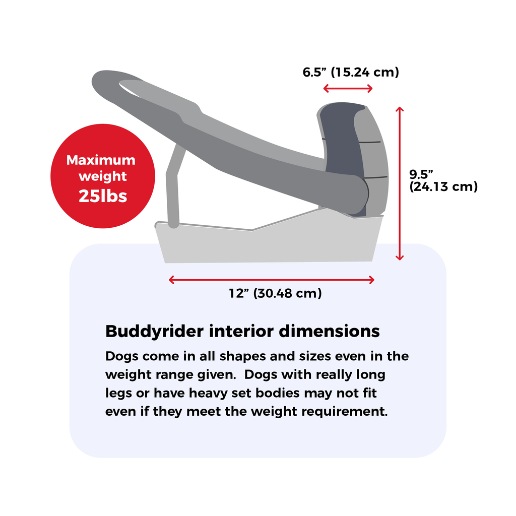 2023 Buddyrider Dog Bicycle Seat With Upgraded Harness